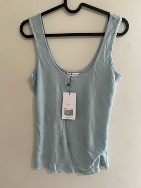 Silk Laundry Mist Ribbed Tank Top